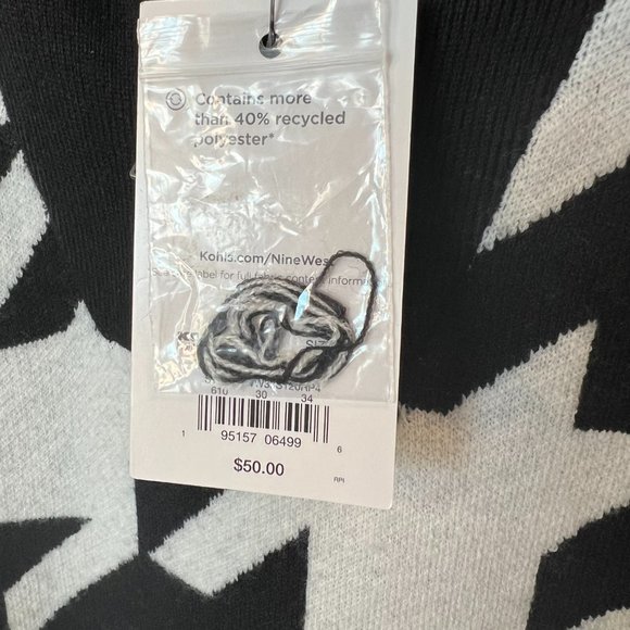 Nine West sweater, Black & White, Size XS, New w/tags - Picture 2 of 3